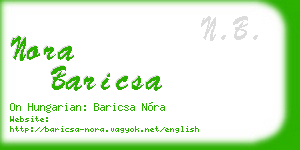 nora baricsa business card